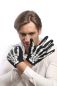 Preview: Handschuhe Schwarz Skelett Knochen Tod Modell: RH-004
