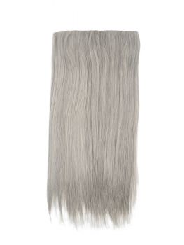 Clip-In Haarteil Haarverlängerung Extension breit 5 Clips lang glatt 56 cm grau