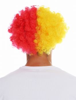 Perücke Afro Fan Clown Rot Gelb Modell: MMAM-15M-K120B+K3070