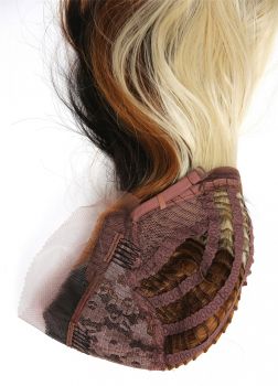 Perücke Lace-Front lang glatt gestuft undercolours Braun Goldbraun Blond Modell: TYM-343-LF