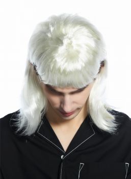 Perücke Vokuhila braun platin blond 80er Hipster retro Proll Modell: CW-031-P4-P613