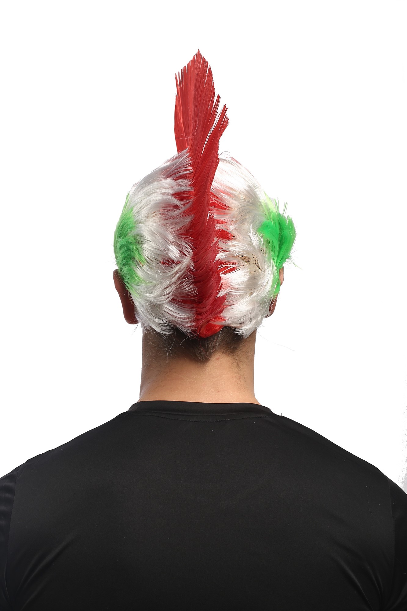 Irokesen Hairskin Perücke grün weiss rot Italien z.B für Fussball EM 