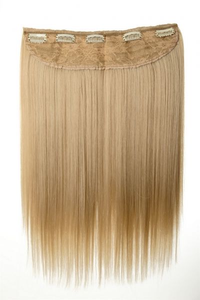 Haarteil Haarverlängerung 5 Clips glatt Blond Hell-Goldblond Modell: L30173