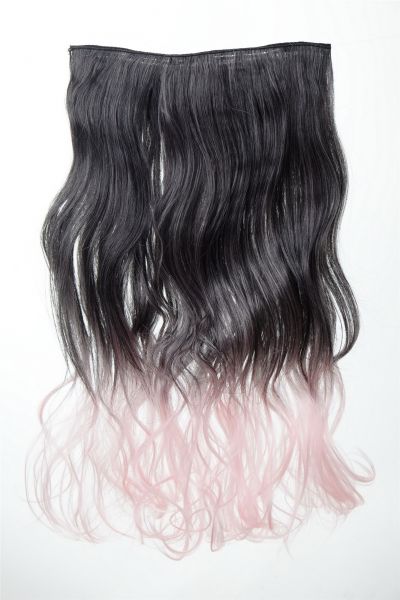 5 Clip-In Extension lockig Ombre Schwarz-Rosa Modell: YZF-3179P
